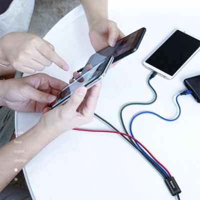 13. Baseus cable USB 4in1 2x Lightning / USB Type C / micro USB cable in nylon braid 3.5A 1.2m black (CA1T4-A01)