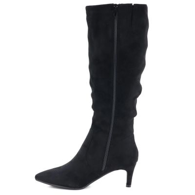 7. Sergio Leone KZ-28 Black Suede Insulated Low Heel Boots