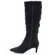 7. Sergio Leone KZ-28 Black Suede Insulated Low Heel Boots