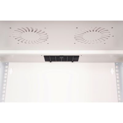 2. 19" 12U wall-mounted network cabinet, SOHO PRO 595 x 540 x 400 mm, glass door, gray, unassembled, 60 kg
