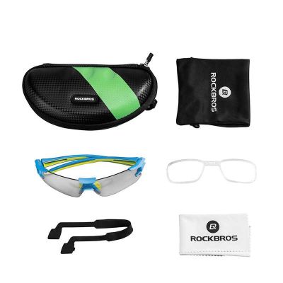 3. Rockbros photochromic sports glasses blue/green