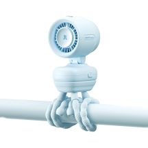 Jisulife Stroller Fan 4 5000mAh Mini Fan for Stroller with Flexible Tripod - Blue