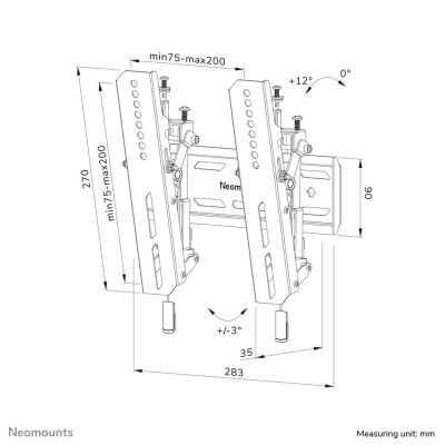10. Neomounts WL35S-850BL12 TV wall mount for televisions up to 165.1 cm (65"), Black