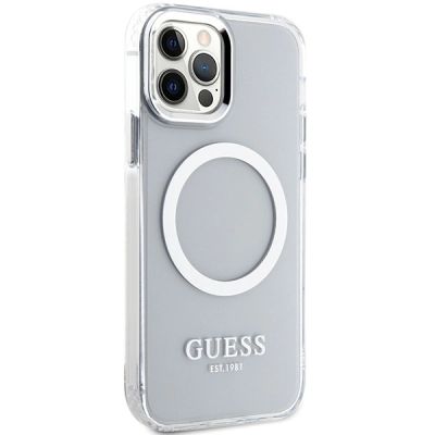 4. Guess Metal Outline Magsafe case for iPhone 12 / iPhone 12 Pro - silver