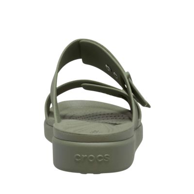 3. Crocs Brooklyn Buckle Low Women's Slides Green 211215 3BX