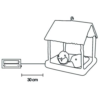 5. BIRD HOUSE LED DECORATION 185X165X230MM GRAY CANOPY