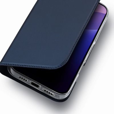 15. Dux Ducis Skin Pro iPhone 16 Pro Max Case with Flip and Card Slot - Blue