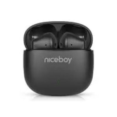 Niceboy Beans 4 POP black / Wireless headphones with microphone / Bluetooth 5.4 / IPX4 / charging case