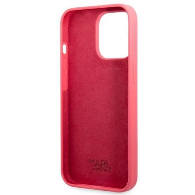 7. Karl Lagerfeld Silicone Plaque Case for iPhone 13 Pro Max - Fuchsia