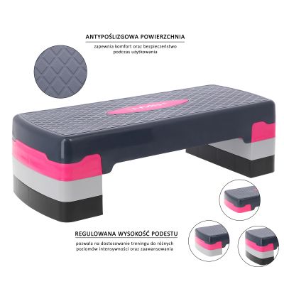 12. HMS aerobics step model AS002 in pink/gray