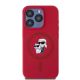 3. Karl Lagerfeld Silicone Karl&Choupette Heads Ring MagSafe Case for iPhone 15 Pro - Red