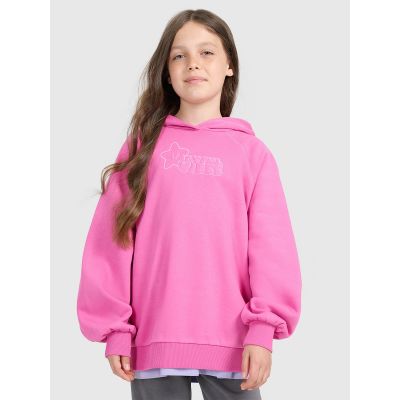 9. Girls' sweatshirt with hood, open, 4F 4FJRAW25TSWSF2439-54S