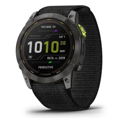 8. Garmin Enduro 2 Solar Black Carbon Gray DLC Ti Ultrafit Band 010-02754-01 Sports Watch