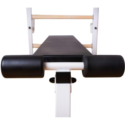 82. GYMNASTIC LADDER, HAND BAR, BENCH, CHILDREN'S ACCESSORIES, WHITE MAT BENCHK 414