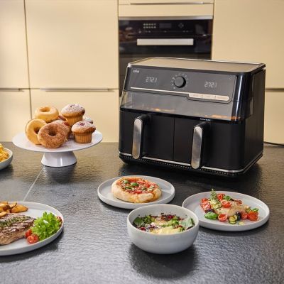 9. Braun TwinCook 5 Double 10L Autonomous 2800W Hot Air Fryer Black