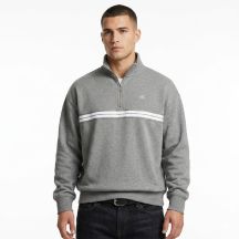 Calvin Klein Zip Fleece Hoodie Logo Tape Grey Heather - LZ04RE285G-P7E