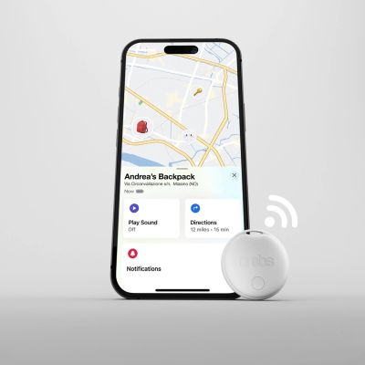 5. SBS Track My Circle locator compatible with Apple Find My set of 4 - white