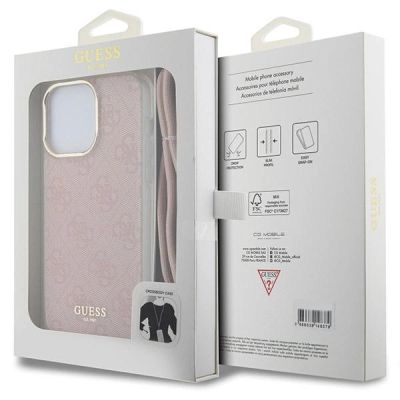 7. Guess Crossbody Cord 4G Print case for iPhone 15 Pro - pink
