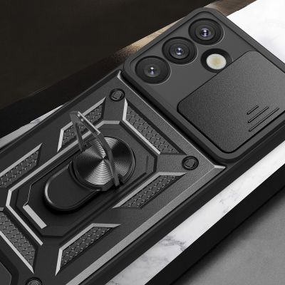 7. Hybrid Armor Camshield with Camera Cover and Metal Ring for Samsung Galaxy S25 - Black