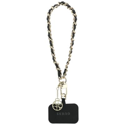 2. Guess GUOUCHSAMC4K Universal Hand Strap Case - Black Saffiano Chain 4G Charm