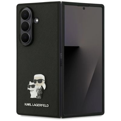 Karl Lagerfeld Saffiano Karl&Choupette Pin Case for Samsung Galaxy Z Fold7 - Black