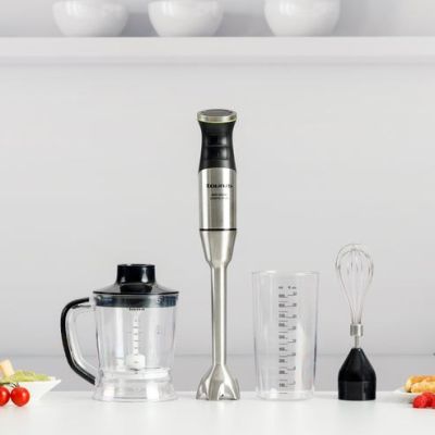 2. Taurus 1500W hand blender with accessories (chopper, whisk, steel tip, measuring cup)