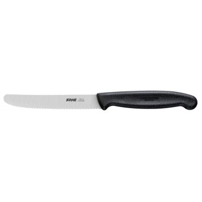 KOHE Knife, blade length 104mm, serrated, black