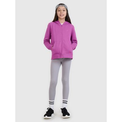 3. Girls' sweatshirt with a zipper and hood 4F 4FJWSS25TSWSF1706-50S