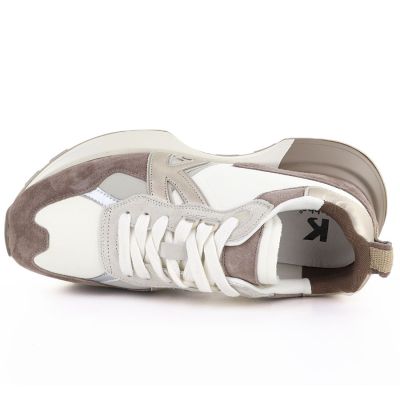 3. Women's leather sports shoes beige Kobbo 66954