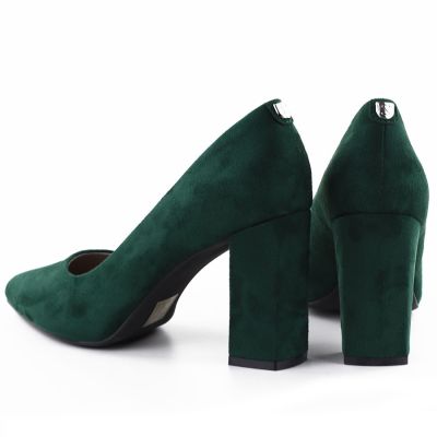 11. Sergio Leone Green Suede Pointed Toe Pumps PB216