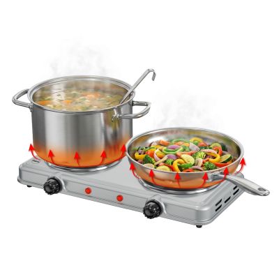 9. ELDOM DOUBLE-PLATE ELECTRIC COOKER PG23 DOPPO 2000W SILVER