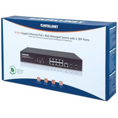 8. Intellinet 561167 Network Links Managed Gigabit Ethernet (10/100/1000) PoE Support Black