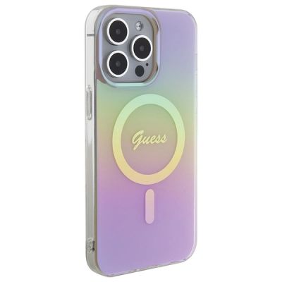 4. Guess IML Iridescent MagSafe case for iPhone 15 Pro - pink