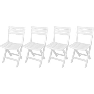 8. SET OF 4 KOMODO PLASTIC FOLDING CATERING CHAIRS WHITE