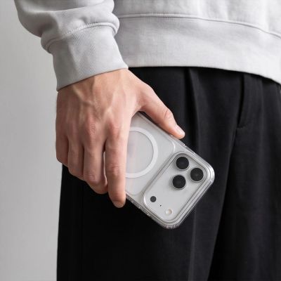 8. Tech-Protect MagStand MagSafe CC Case for iPhone 18 Pro / 17 Pro - Transparent