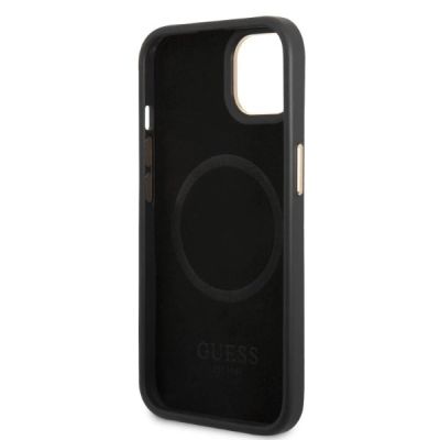 7. Guess GUHMP13MSAPSTK iPhone 13 6.1" black/black hardcase Peony Logo Plate MagSafe