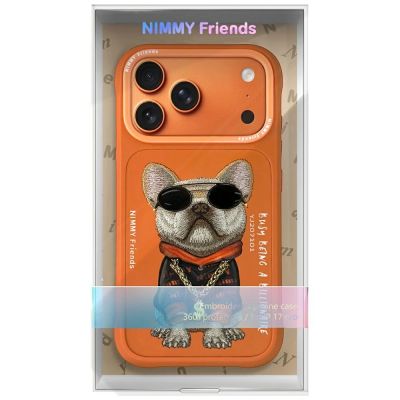 7. Nimmy Glasses Cool Dog Case for iPhone 17 Pro Max - Orange