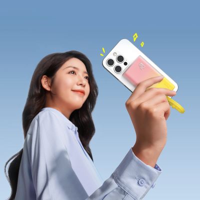 8. Baseus Popsicle 5200mAh 20W Powerbank with Built-in Lightning Cable (+ White Baseus Simple USB-C - USB-C 60W/20V/3A/30cm Cable) - Yellow-Pink