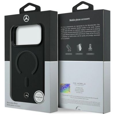8. Mercedes Leather 3D MagSafe Case for iPhone 17 Pro - Black