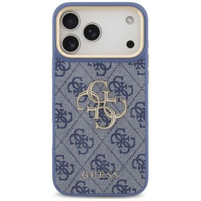 3. Guess 4G Big 4G Classic Logo Big Strap Metal Buttons Case for iPhone 18 Pro Max / 17 Pro Max – blue