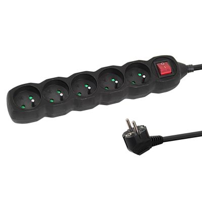 6. ESPERANZA POWER STRIP 5 OUTLETS 3M SWITCH BLACK ELK215K
