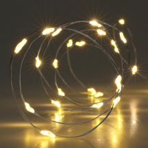BATTERY-OPERATED WIRE LAMPS GARLAND 100 LED WARM WHITE TIMER