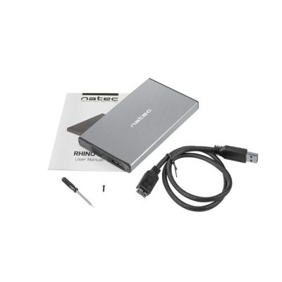 5. NATEC Rhino Go NKZ-1281 Hard Drive Case (2.5"; USB 3.0; Aluminum; Gray)
