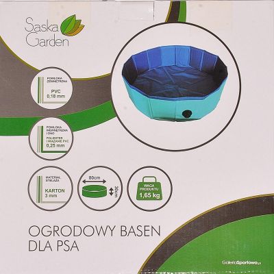 5. FOLDABLE GARDEN POOL FOR DOGS 80X30CM SASKA GARDEN