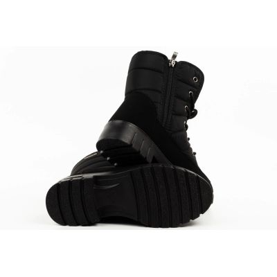 8. Progress Women’s Winter Boots, Black Insulated Snow Boots with Sheepskin Lining