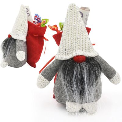 10. DECORATIVE SANTA CLAUS WITH GIFT BAG 15CM RED