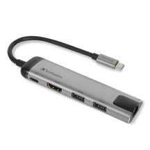 Verbatim 49141 USB 3.2 Gen 1 (3.1 Gen 1) Type-C Docking Station Black, Silver