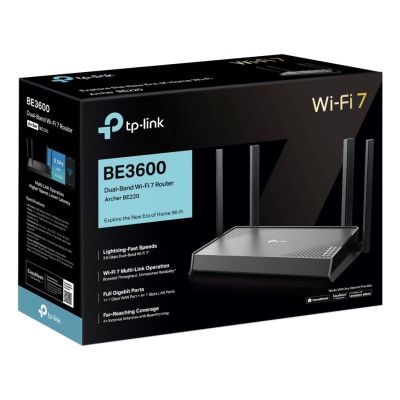 4. TP-Link Archer BE220 wireless Gigabit Ethernet dual-band router (2.4 GHz/5 GHz) Black