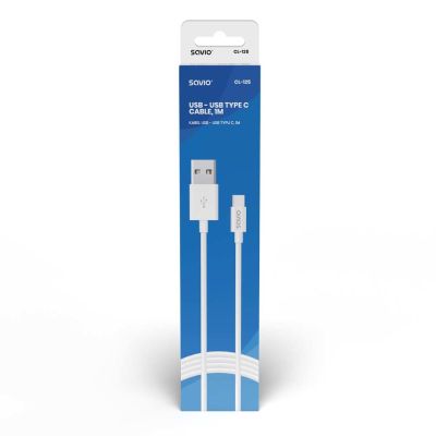 2. SAVIO CL-125 cable (USB type C - USB 2.0 type A; 1m; white)