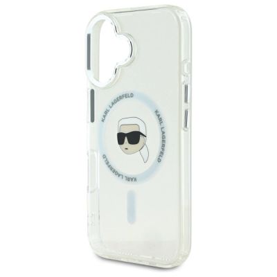 6. Karl Lagerfeld IML Metal Karl Head MagSafe Case for iPhone 16 Plus - White